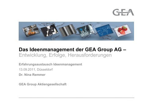 Das Ideenmanagement der GEA Group AG – Entwicklung, Erfolge ...