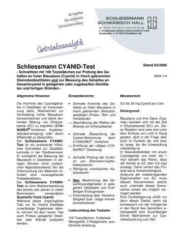 Schliessmann CYANID-Test - C. Schliessmann Kellerei-Chemie ...