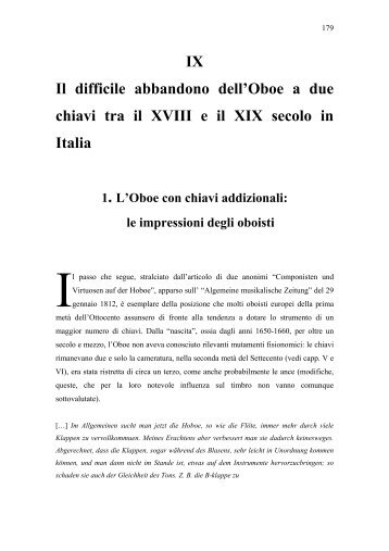 IX Il difficile abbandono dell'Oboe a due chiavi tra il XVIII e il XIX ...