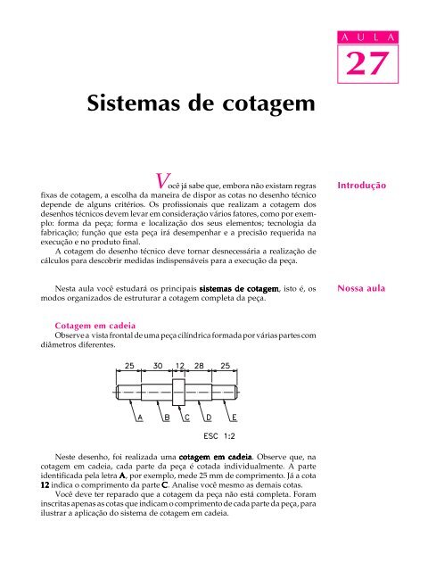 Sistema de cotagem - Desenho Técnico de Mecânica