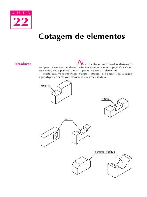 Cotagem de elementos - Desenho Técnico de Mecânica