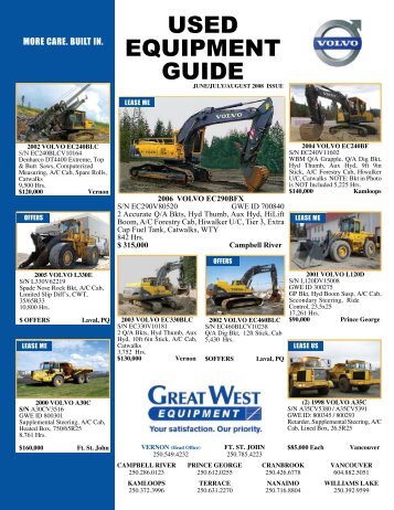 USED EQUIPMENT GUIDE - Great West Equipment