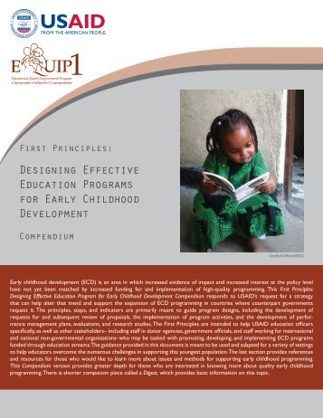 Designing Effective Education Program for Early Childhood - EQUIP ...