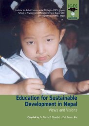 Education for Sustainable Development in Nepal - IGES EnviroScope