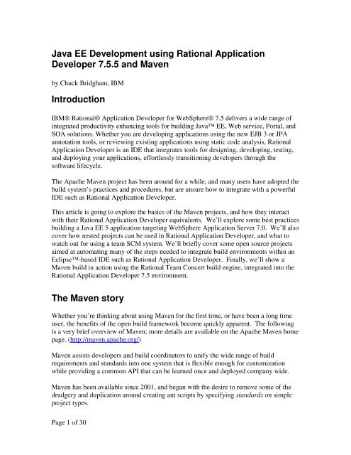 Java EE Development using Rational Application Developer ... - IBM