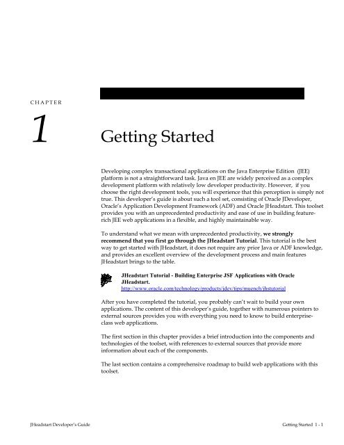 Oracle JHeadstart Developer's Guide - Downloads - Oracle