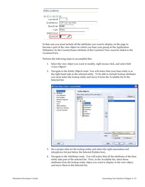 Oracle JHeadstart Developer's Guide - Downloads - Oracle