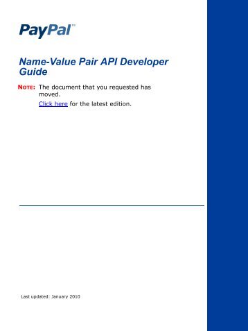 PayPal Name-Value Pair API Developer Guide