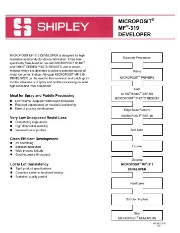 MICROPOSIT MF -319 DEVELOPER - FIRST