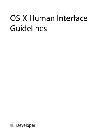 OS X Human Interface Guidelines (20000957 9.2.0) - Apple Developer