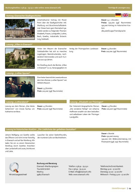 Reisekatalog 2011 - Eisenach