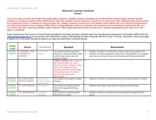 Science standards with public comments.pdf - Minnesota State ...