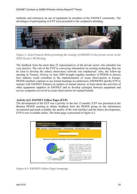 Periodic Activity Report/3rd Period - Ifremer