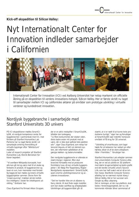 Nyt Internationalt Center for Innovation indleder samarbejder i ...