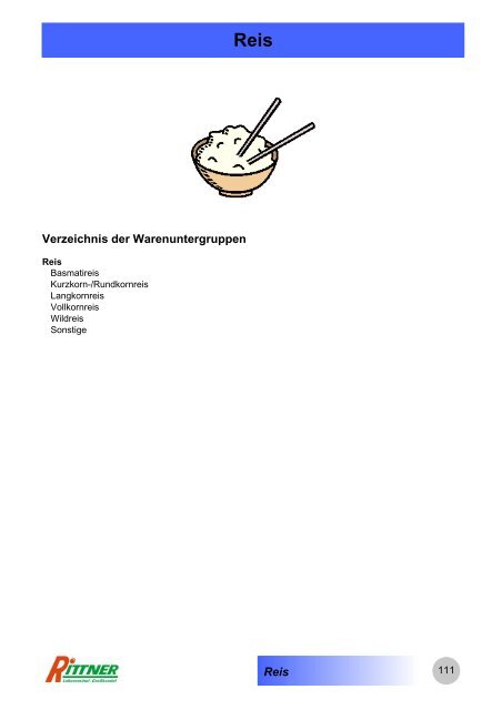 Produkt-Gruppen - Rittner Food Service GmbH & Co. KG