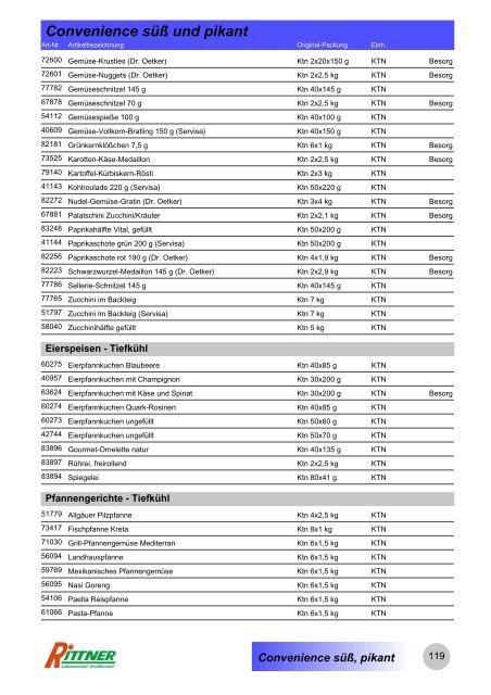 Produkt-Gruppen - Rittner Food Service GmbH & Co. KG