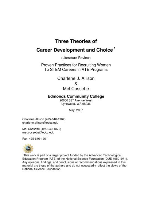 Three Theories of Career Development and Choice Proven