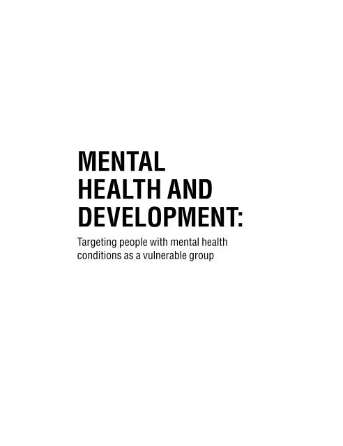 MENTAL HEALTH AND DEVELOPMENT: - libdoc.who.int - World ...