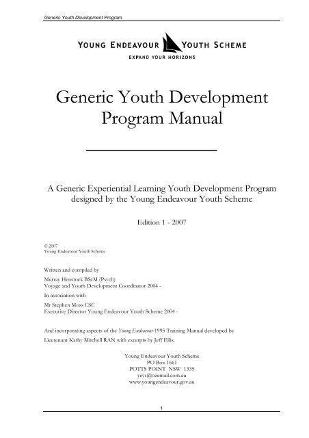 Generic Youth Development Program Manual - Sail Training ...