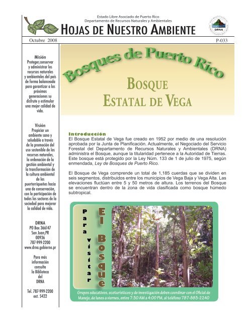 bosque estatal de vega - Puerto DRNA "Navega por el ambiente"