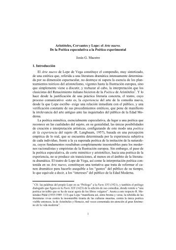 Aristóteles, Cervantes y Lope - Academia Editorial del Hispanismo