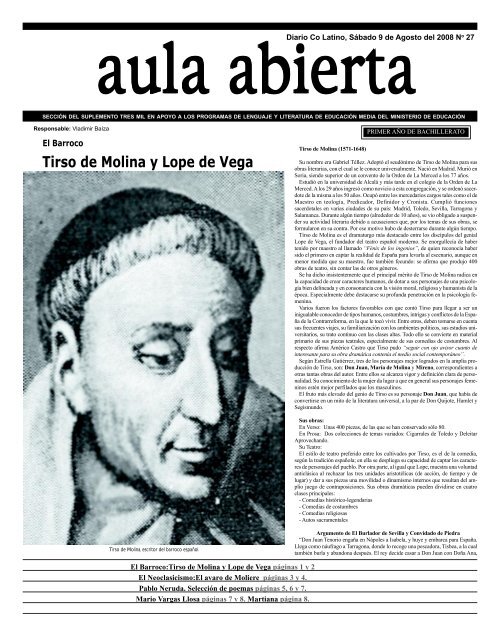 Tirso de Molina y Lope de Vega - DiarioCoLatino.com