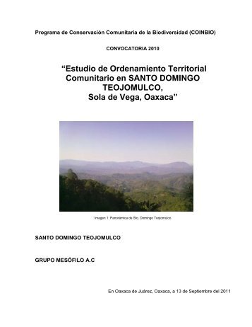 â€œEstudio de Ordenamiento Territorial Comunitario en SANTO ...