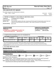 TITANIUM PUTTY RESIN ITW Devcon Material Safety Data Sheet