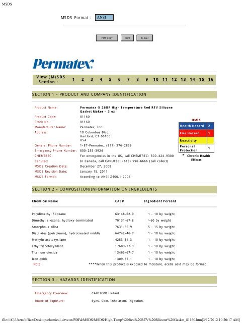 Permatex 26br High Temperature Red Rtv Silicone Gasket
