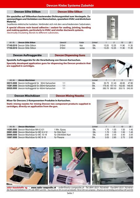 Devcon-Katalog - Suter Swiss-Composite Group