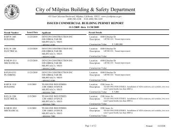 milpitas departments building safety department monthly permit report milpitas departments building safety department monthly permit report