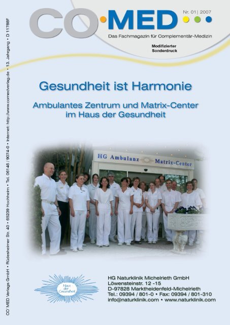 Gesundheit ist Harmonie - HG Naturklinik Michelrieth