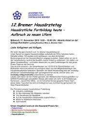 12.Bremer Hausärztetag - Hausärzteverband Bremen eV