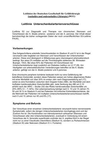 Leitlinie Unterschenkelarterienverschlüsse - Deutsche Gesellschaft ...