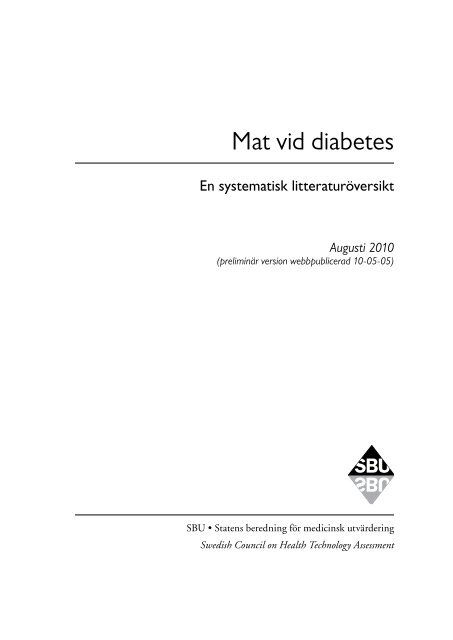 Mat vid diabetes - SBU