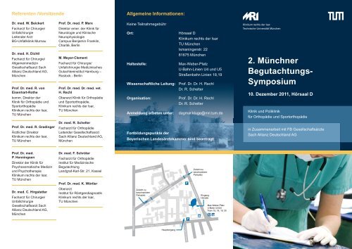 2. Münchner Begutachtungs- Symposium - Klinikum rechts der Isar ...