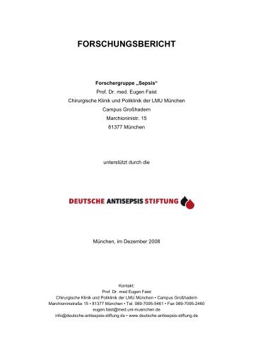 FORSCHUNGSBERICHT - Deutsche Antisepsis Stiftung