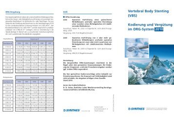 Vertebral Body Stenting (VBS) Kodierung und Vergütung ... - Synthes