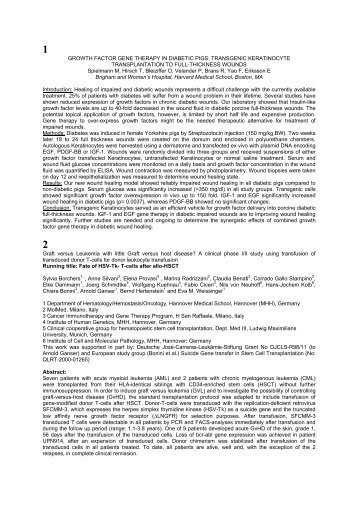 GROWTH FACTOR GENE THERAPY IN DIABETIC PIGS ... - DG-GT