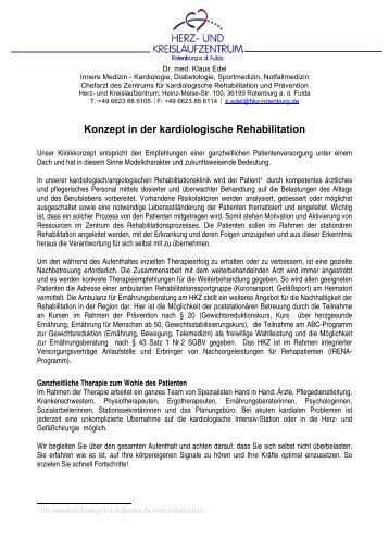 Konzept in der kardiologische Rehabilitation - Herz- und ...