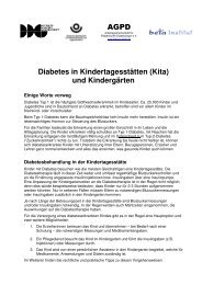 Diabetes in Kindertagesstätten (Kita) und Kindergärten ... - betanet