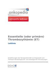 Essentielle (oder primäre) Thrombozythämie (ET) - DGHO Onkopedia