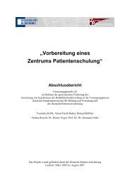 Vorbereitung eines Zentrums Patientenschulung - Forschungsportal ...
