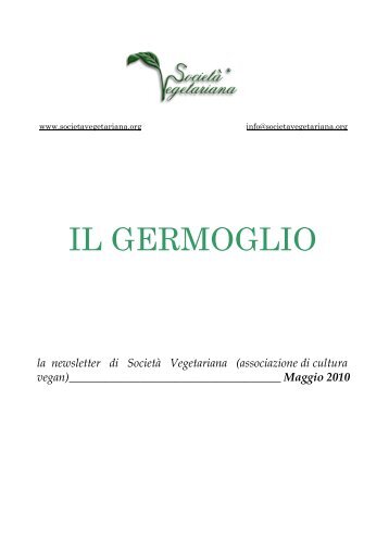 Il Germoglio - Maggio 2010 - Società Vegetariana