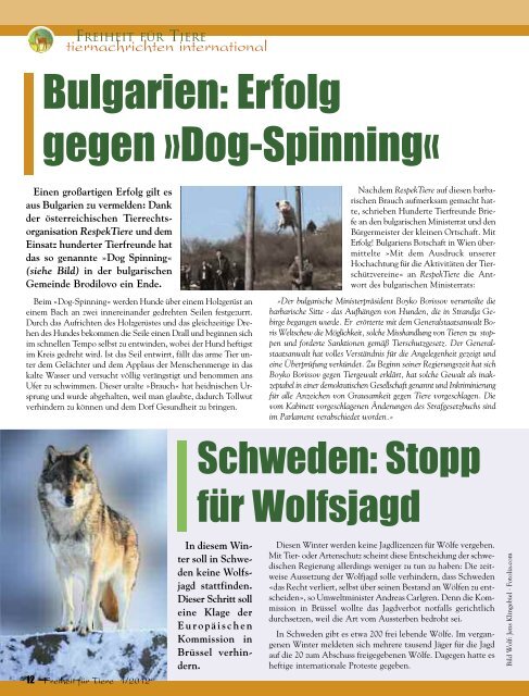 pdf-download: Gesamte Ausgabe - Freiheit für Tiere