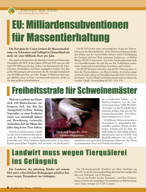 pdf-download: Gesamte Ausgabe - Freiheit für Tiere