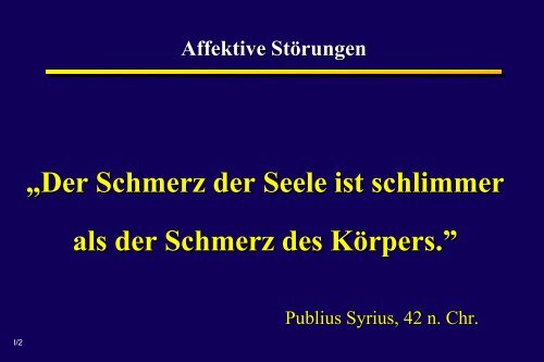 Depressive Störungen im Spannungsfeld von Biologie und ...