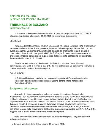 TRIBUNALE DI BOLZANO