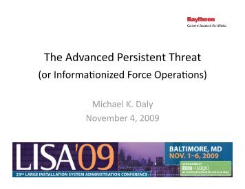 The Advanced Persistent Threat - Usenix