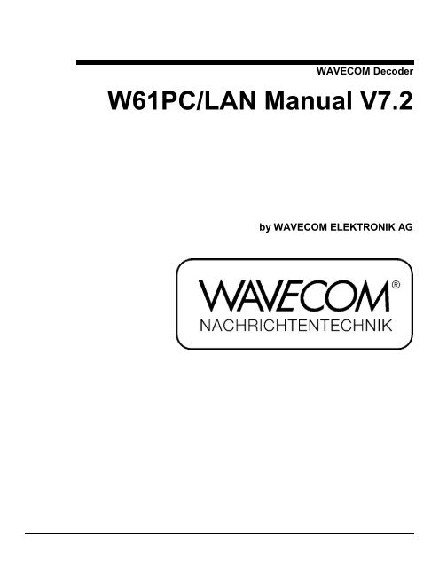 W61pc Manual Wavecom The Reference In Data Decoding